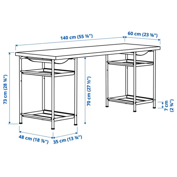 Masă de birou Ikea Lagkapten/Spand PAL/ White photo 5