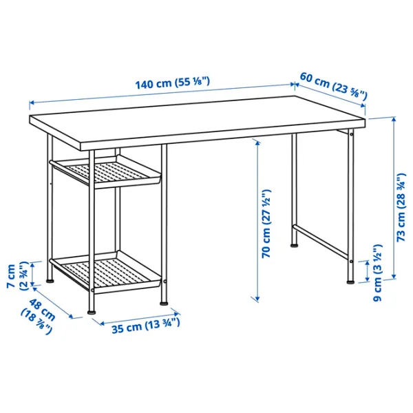 Masă de birou Ikea Lagkapten/Spand PAL/ White photo 3