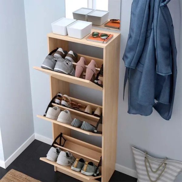 Обувной шкаф Ikea Bissa 135 x 49 x 28см /Wood /Wood photo 2