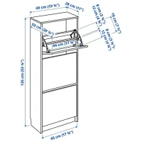 Dulap pentru încălțăminte Ikea Bissa 135 x 49 x 28 /Wood /Wood photo 5