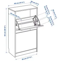 Обувной шкаф Ikea Bissa 93 x 49 x 28см /Wood /Wood photo 2