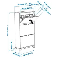 Dulap pentru încălțăminte Ikea Stall 148 x 79 x 29 /Oak /Oak photo 6