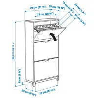 Обувной шкаф Ikea Stall 148 x 79 x 29см /White /Белый photo 7
