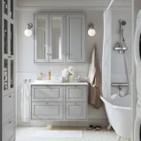Dulap suspendat pentru baie Ikea 5703654 MDF / Grey photo 2