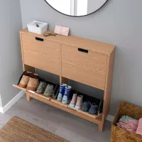 Обувной шкаф Ikea Stall 90 x 96 x 17см /Oak /Дуб photo 2