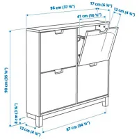 Обувной шкаф Ikea Stall 90 x 96 x 17см /Oak /Дуб photo 6