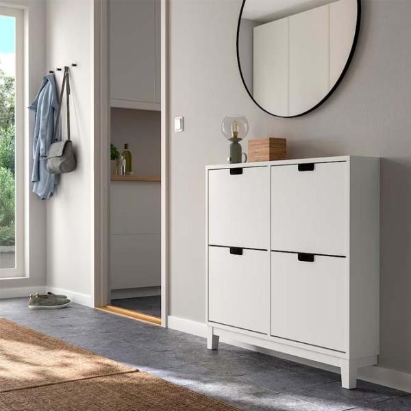 Обувной шкаф Ikea Stall 90 x 96 x 17см /White /Белый photo 3