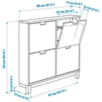 Dulap pentru încălțăminte Ikea Stall 90 x 96 x 17 /White /White photo 6