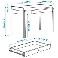 Masă de birou Ikea Smyga PAL/ Stejar Sonoma photo 6