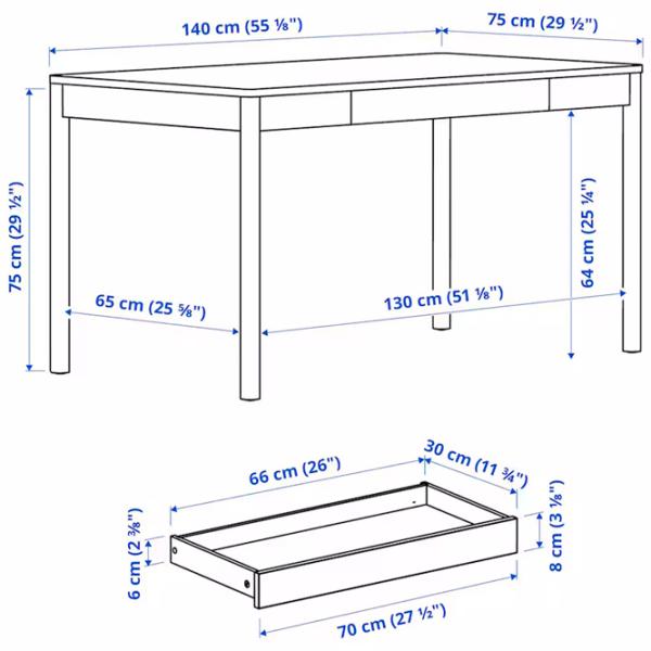 Masă de birou Ikea Tonstad PAL/ Brown photo 5