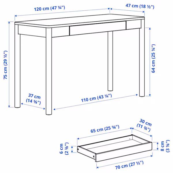 Masă de birou Ikea Tonstad PAL/ Brown photo 5