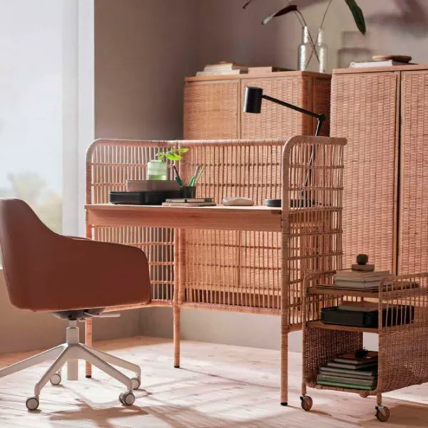 Masă de birou Ikea Fryksas  Ratan artificial/ Brown photo 2