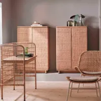 Masă de birou Ikea Fryksas Ratan artificial/ Brown photo 3