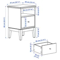 Noptiere Ikea Idanas 68 x 47 x 40 / PAL / White photo 2