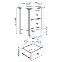 Тумбочки Ikea Hemnes 66 x 56 x 38см / ЛДСП / White photo 2