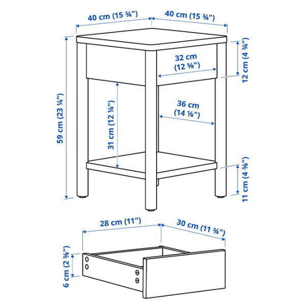 Noptiere Ikea Tonstad 59 x 40 x 40 / PAL / Sonoma Oak photo 2 Noptiere Ikea Tonstad 59 x 40 x 40 / PAL / Sonoma Oak photo 2