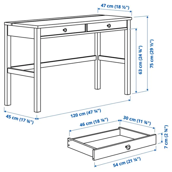 Masă de birou Ikea Hemnes PAL/ Stejar Sonoma photo 6