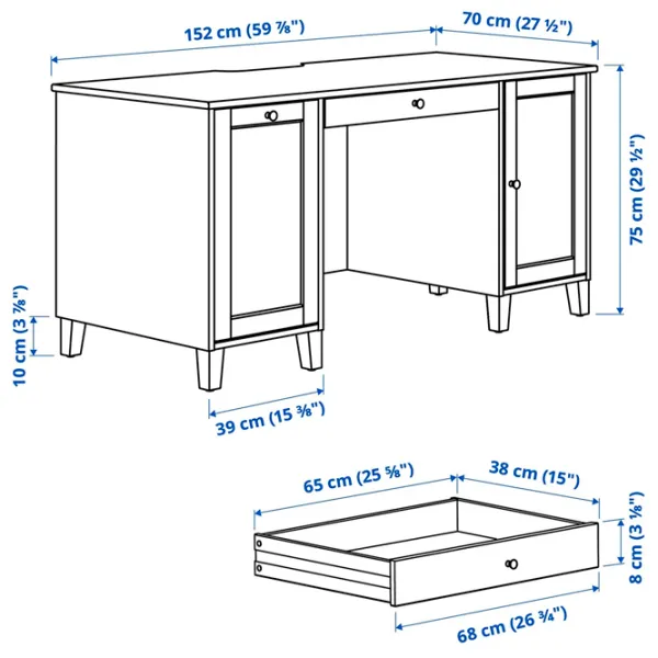 Офисный стол Ikea Hemnes ДСП/ Белый photo 6