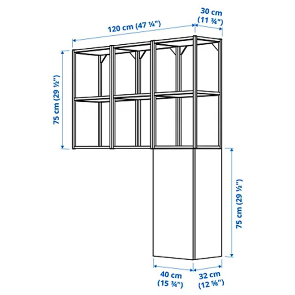 подвеснои шкаф для ваннои комнаты Ikea Enhet Сталь / Белый photo 2