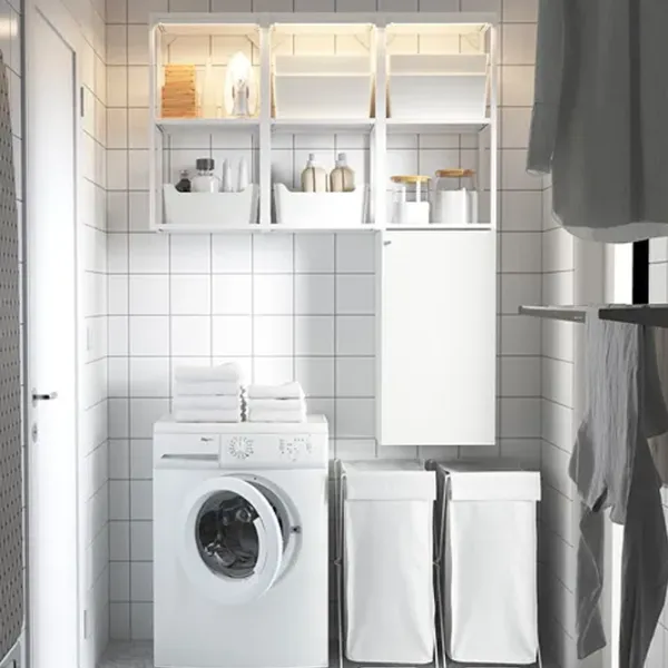 подвеснои шкаф для ваннои комнаты Ikea Enhet Сталь / Белый photo 4