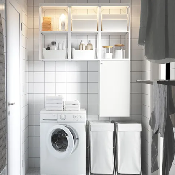 подвеснои шкаф для ваннои комнаты Ikea Enhet Сталь / Белый photo 4
