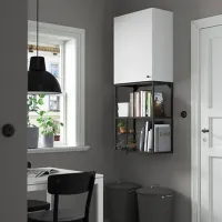 Dulap suspendat pentru baie Ikea Enhet Oțel / White photo 3