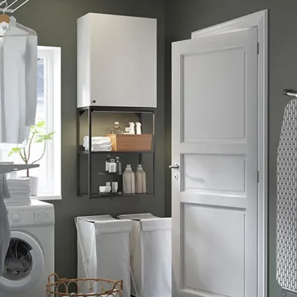подвеснои шкаф для ваннои комнаты Ikea Enhet Сталь / Белый photo 4