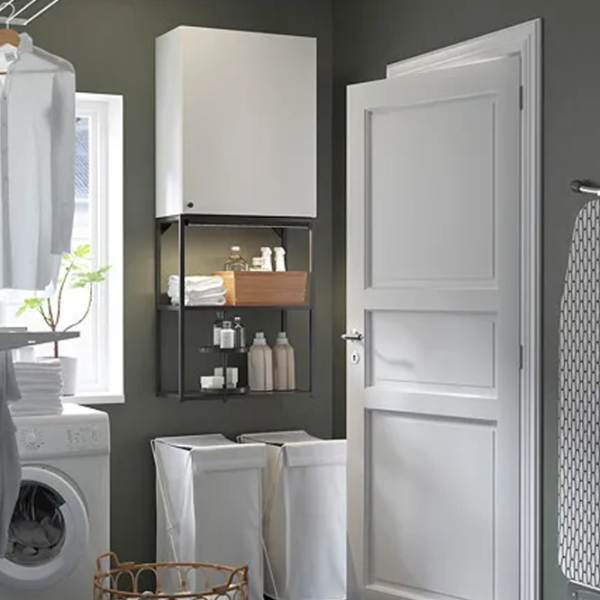 подвеснои шкаф для ваннои комнаты Ikea Enhet Сталь / Белый photo 4