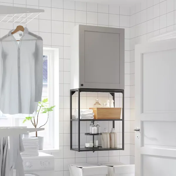 подвеснои шкаф для ваннои комнаты Ikea Enhet Сталь / Grey photo 4