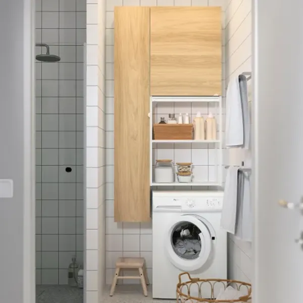 подвеснои шкаф для ваннои комнаты Ikea Enhet ЛДСП / Дуб светлый photo 4