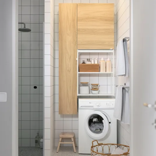 подвеснои шкаф для ваннои комнаты Ikea Enhet ЛДСП / Дуб светлый photo 4