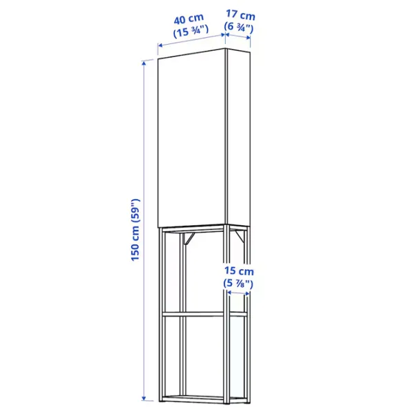 подвеснои шкаф для ваннои комнаты Ikea Enhet Сталь / Белый photo 2