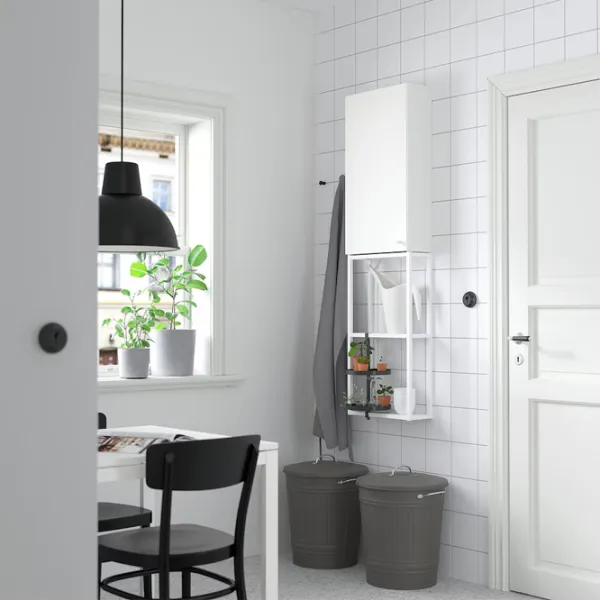 подвеснои шкаф для ваннои комнаты Ikea Enhet Сталь / Белый photo 3