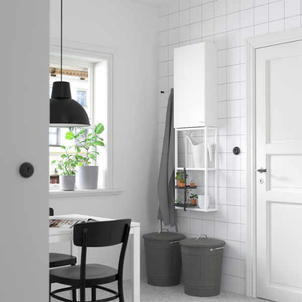 подвеснои шкаф для ваннои комнаты Ikea Enhet Сталь / Белый photo 3
