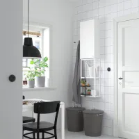 Dulap suspendat pentru baie Ikea Enhet Oțel / White photo 3
