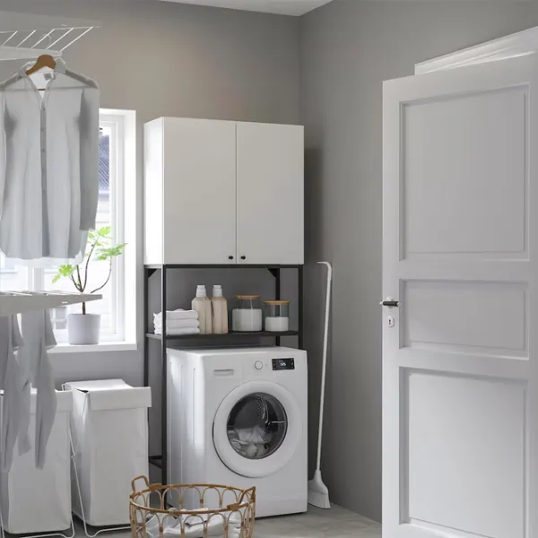 Шкаф для стиральных машин Ikea Enhet ДСП / Белый photo 3