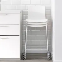 Барный стул Ikea Glenn Пластик / Сталь / Белый photo 2