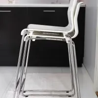 Барный стул Ikea Glenn Пластик / Сталь / Белый photo 3