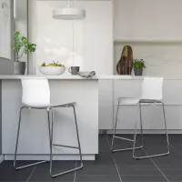 Барный стул Ikea Glenn Пластик / Сталь / Белый photo 5