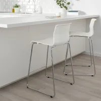 Барный стул Ikea Glenn Пластик / Сталь / Белый photo 6
