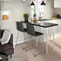 Scaun de bar Ikea Lillanas Pânză / Metal / Grey photo 2