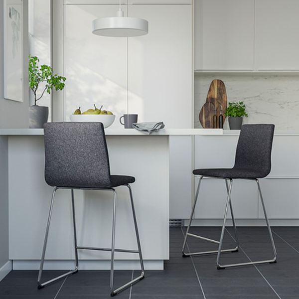 Барный стул Ikea Lillanas  Ткань / Металл / Grey photo 9 Барный стул Ikea Lillanas  Ткань / Металл / Grey photo 9