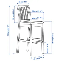 Scaun de bar Ikea Ekedalen Pânză / MDF / Grey photo 2