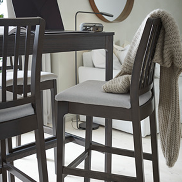 Барный стул Ikea Ekedalen Ткань / МДФ / Grey photo 5 Барный стул Ikea Ekedalen Ткань / МДФ / Grey photo 5