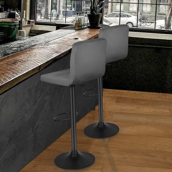 Scaun de bar ML-Mobila SB-044 Catifea / Metal / Gray photo 4