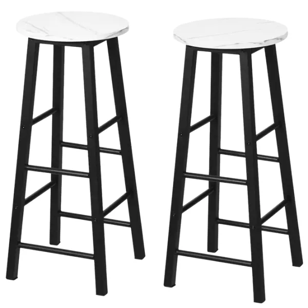 Scaun de bar Costway HW63901WH  PAL / Metal / White photo 1