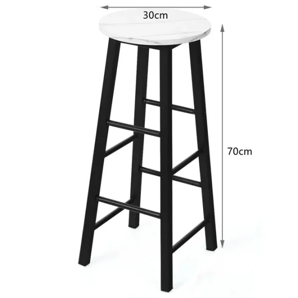 Scaun de bar Costway HW63901WH  PAL / Metal / White photo 7