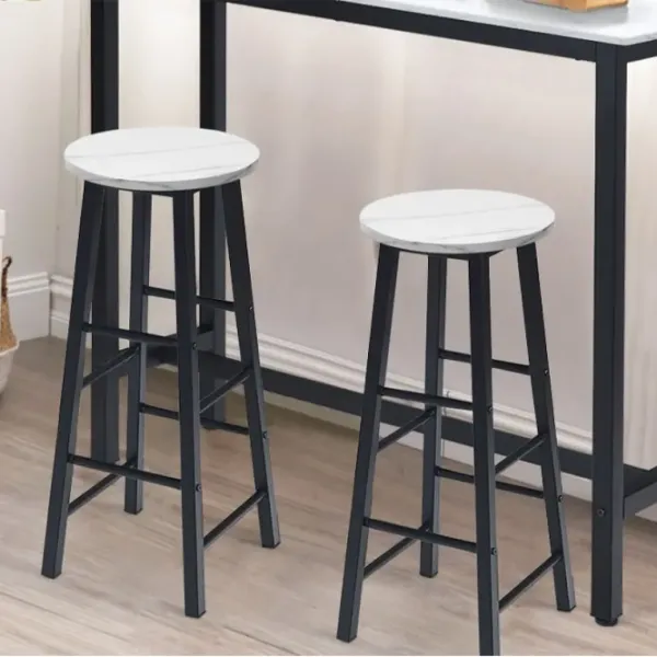 Scaun de bar Costway HW63901WH  PAL / Metal / White photo 11