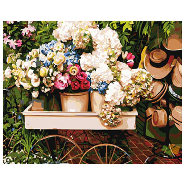 Картина по номерам Art Gallery Тележка с цветами GX25311 50 x 40 см / Горизонтальная photo 1