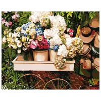 Картина по номерам Art Gallery Тележка с цветами GX25311 50 x 40 см / Горизонтальная